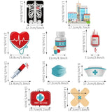 Nurse Graduation Party Swirl Decorations: Red and Blue Foil, 30pcs