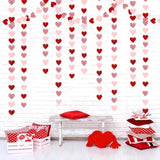 Rose-Gold Pink Burgundy-Red Party Decorations Heart Garland Hanging Streamers Banner - 39Ft Valentines Mothers Day Anniversary Bachelorette Bridal Shower Engagement Wedding Backdrop