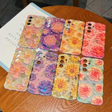 Samsung Galaxy S24 Oil Painting Flower-Peony Purple Phone Case