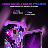 For Galaxy S9 Case,Glow In The Dark Three Layer Heavy Duty Shockproof Hard Pc+Soft Silicone Bumper Rugged Anti-Slip Protective Cases For Samsung Galaxy S9,Amaranth Purple