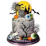 Halloween Cake Toppers Tombstone Moon Pumpkin Skull Skeleton Hands Party Decor