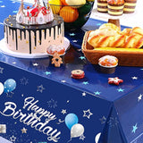 Birthday Party Decorations Confetti Balloons Kit Happy Birthday Photography Backdrop Banner Tablecloths For Boys Girls Men Women Birthday Party Supplies Decor(Navy Blue And Silver)