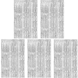 5 Pack Silver Foil Curtain Backdrop Metallic Tinsel Foil Fringe Curtains Photo Booth Props For Birthday Wedding Engagement Bachelorette Christmas Holiday Celebration Party Decorations Supplies