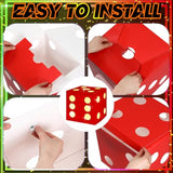 12 Pcs Large Dice Favor Boxes With Light 11.8 Inch Casino Party Decorations Giant Dice Box Jumbo Balloon Boxes Casino Birthday Party Las Vegas Casino Game Night Table Decor