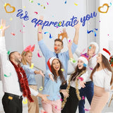 Pre Strung We Appreciate You Banner Thank You Decorations, Blue