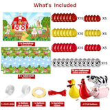 Farm Animals Theme Party Decorations Farm Barn Backdrop Banner Farmhouse Animals Decor Tablecloth Balloon Arch Garland Kit For Birthday Photography Baby Shower Party Supplies(Red)