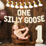 One Silly Goose 1St Birthday Balloons Banner Party Decorations Silly Goose Banner Balloons For Girls Boys Baby Shower Goose Theme Garland First Birthday Decor Party Supplies