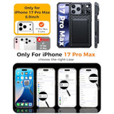 iPhone 17 Pro Max Case Wallet with RFID Blocking and Camera Control Button, Shockproof Rugged Silicone Phone Case, Black