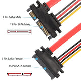 22Pin Sata Power Extension Cable, 2Pack Sata 22Pin (7+15) Male To Female Data