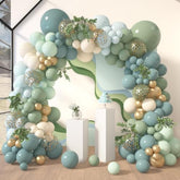 173Pcs Blue Green Balloon Garland Kit – Boho Party Arch for Baby Shower, Wedding & More