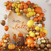 157PCS Thanksgiving Balloon Arch Kit with Mustard Orange Balloons for Baby Shower