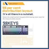 Top98 Wireless Mechanical Keyboard, Triple Mode 2.4G/Bt5.0/Usb-C Hot Swappable Mechanical Keyboard With Software Support And Massive Battery 4000Mah-Black