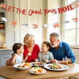Seafood Party Decorations, Let The Good Times Boil Party Banner Seafood Garland For Lobster Crawfish Shrimp Crab Fish Seafood Boil Birthday Party Supplies