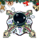 Christmas Tree Stand, Cast Iron Christmas Tree Stand For Real Trees Artificial Trees, Holds Up To 6Ft Trees With 1.77" Trunks, Snowman-Designed Xmas Metal Tree Stands For Holiday Decor