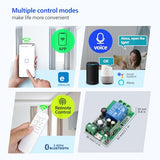 1 Channel Wifi Smart Switch, Dc 5V 12V 24V 36V Passive Output Relay Module Ewelink App Wifi Control Compatible With Alexa/Google Home, Inching/Self-Locking Switch