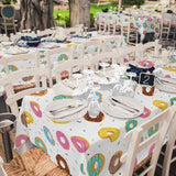 Donut Party Supplies: 2-Pack Donut Birthday Party Decorations,Disposable Plastic Tablecloth, Ideal Table Cover For Two Sweet Birthday, Baby Shower & Themed Parties, 54 X 108 Inch