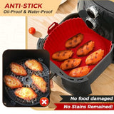 3 Pack Air Fryer Silicone Liners 8Inch Air Fryer Silicone Pot Reusable Food Grade Silicone Airfryer Liners Baking Basket Accessories Replacement Of Flammable Disposable Parchment Paper