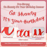 Set Of 2 Pre Strung Go Sha It'S Your Birthday Banner,No Diy Hip Hop Theme Glitter Happy Birthday Banner,Glitter Rap Theme Decors For Man Adult Women Party Photo Backdrop(Red)
