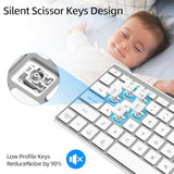 Bfriendit Wireless Bluetooth Compact Keyboard Ultra - Quiet Chocolate Keys 2.4Ghz Connection Slim Wireless Computer Keyboard For Mac, Windows 11/10/8/7/Vista, Microsoft & Pc, Smart Tv - Silver