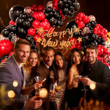 Red and Black Balloon Arch Kit with Confetti Balloons for Party Decor