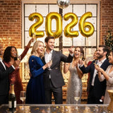 16in Gold 2026 Number Balloons New Year Party Decorations