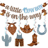"A Little Cowboy Is On The Way" Banner, Western Baby Shower & Cowboy Party Decor