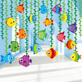 20 Pcs Tropical Fish Garland Kit Under The Sea Party Decorations Ocean Animals Banner Mermaid Streamers Strings Hanging Swirls For Kids Home Classroom Baby Shower Birthday Party Supply Favor