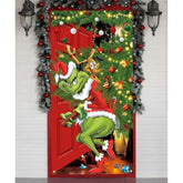 Merry Grinchmas Banner, 71 X 35In Polyester, New Year Christmas Decor For Home Party