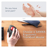 Wired Ergonomic Trackball Mouse, Optical Rollerball Mice, Programmable Silent Buttons, 44Mm Trackball, 600/800/1200/1600 Adjustable Dpi, Compatible With Macbook, Laptop, Windows, Macos