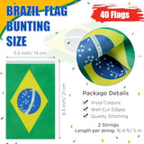 54 Pcs Brazilian String Pennant Banners Brazil Flag Green, Yellow And Blue Latex Balloons With Confetti Balloons Craft Ribbon For Independence Day Patriotic Events Sports Anniversary