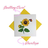 Handcrafted Quilling Sunflower Greeting Card For Mother'S Day, Father'S Day, Birthday, Anniversary, Beautiful And Unique Design, Blank Inside Ready To Gift, Includes Envelope