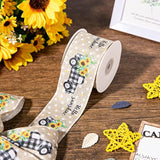 Vintage Wired Edge Ribbon Sunflower Truck Pattern Ribbon Spring Summer