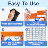 Orange Foil Fringe Curtain 2 Pack 3.3x6.6Ft Party Photo Booth Decor