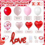 Valentines Day Balloon Arch Kit 114Pcs Red Pink White Balloon Garland Kit with Love Heart Foil Balloons Galentines Party Balloons Decorations for Marriage Proposal Engagement Wedding Mothers