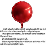 18Inch Red Round Foil Mylar Balloons Wedding Bridal Shower Anniversary