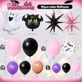 95Pc Halloween Balloon Arch Kit β Pink Black Purple with Bat & Ghost Balloons