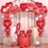 Valentine'S Day Balloons Kit - I Love You Balloons, White Red Heart Ba