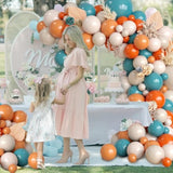 Orange & Dusty Blue Balloon Arch Kit: Fall Party Garland