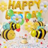 Bee-Themed Happy Bee Day Banner & Foil Balloons for Kids’ Parties