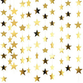 130 Feet Gold Star Garland Hanging Glitter Paper Banner Streamer Star