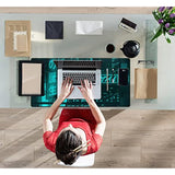 Cyan Green Japanese Desk Mat, Neon Tokyo Extended Mouse Pad Anime Cat Desk Pad, Gaming Mousepad Xxl, Large Keyboard Mat For Gamers, Cool Computer Mat For Desk With Stitched Edges 31.5X15.7 In