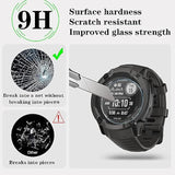 Watch Screen Protector Compatible For Garmin Instinct 2X Solar, Tempered Glass Film Anti Scratch High Definition Full Coverage And Soft Tpu Protective Case