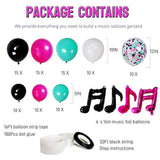 Music Theme Party Balloon Kit – Karaoke Arch Set with Musical Notes & Confetti Balloons