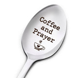 Christian Coffee Spoon Gifts For Women Men, Birthday Thanksgiving Christmas Religious Gifts For Coffee Lover Mom Dad Daughter Son, Engraved Stainless Steel Spoon