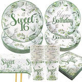 Sweet 16 Party Decorations, Sage Green 16Th Birthday Decorations For Girls 30 Guests Including Paper Plates And Napkins Cups And Tablecloth Set For Her Birthday Party Supplies