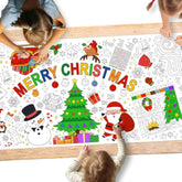 Christmas Decorations - Versatile 31.5 X 72 Inches Activity Poster, Merry Christmas Party Coloring Banner/Table Cover For School Parties And Special Events