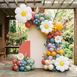 Groovy Daisy Balloon Arch Boho Balloon Garland Kit Pastel Red Blue Green Purple Balloons With Daisy Flower Balloon For For Boho Baby Shower Flower Groovy One Two Birthday Party Decorations