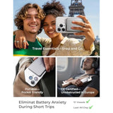 0.3‘’ Ultra Slim Magsafe Portable Charger Iphone,Alloy 5,000Mah Wireless Card Slim Magsafe Battery Pack,Essential Phone Accessories,Magnetic Power Bank For Iphone 16E Pro Max/15/14/13/12,Glacier