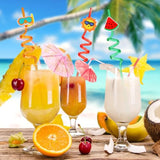 24Pcs Drinking Straws, Pool Party Decorations Supplies Summer Pool Beach Party Favors Crazy Silly Straws For Kids Hawaiian Birthday Goodie Bag Stuffers End Of Year Student Gifts Bulk Prizes For Kids