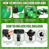 10Th Birthday Soccer Balloon Arch,10Th Soccer Garland Kit With Green Number 10 Balloon Football Balloons For Boys Kids 10 Birthday Party Decorations